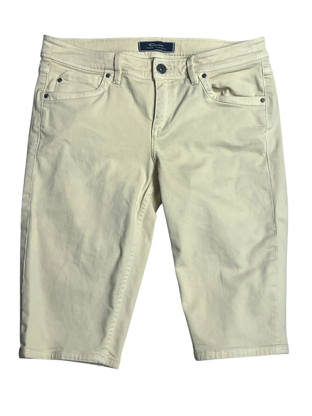 Tommy Bahama Denim Yellow Bermuda Shorts Women’s Size 12 Stretch